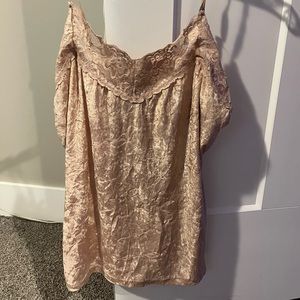 Pink velvet/ lace lingerie top